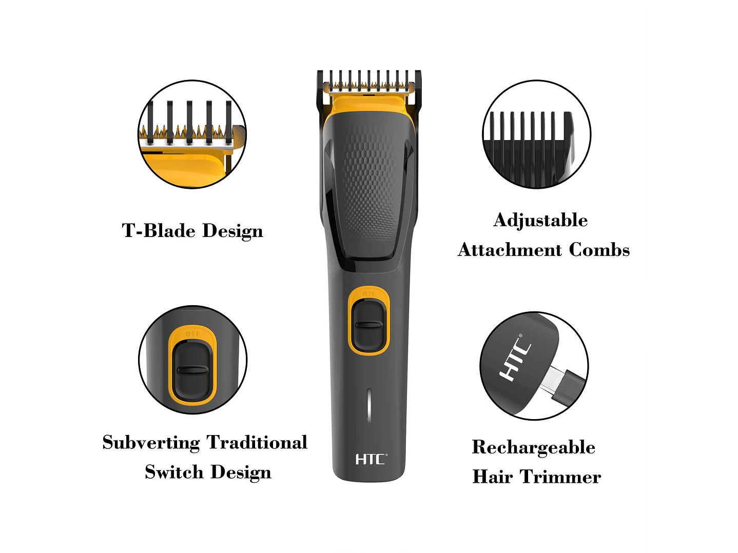 Cortadora De Pelo y Barba Inalámbrica HTC AT-509 7