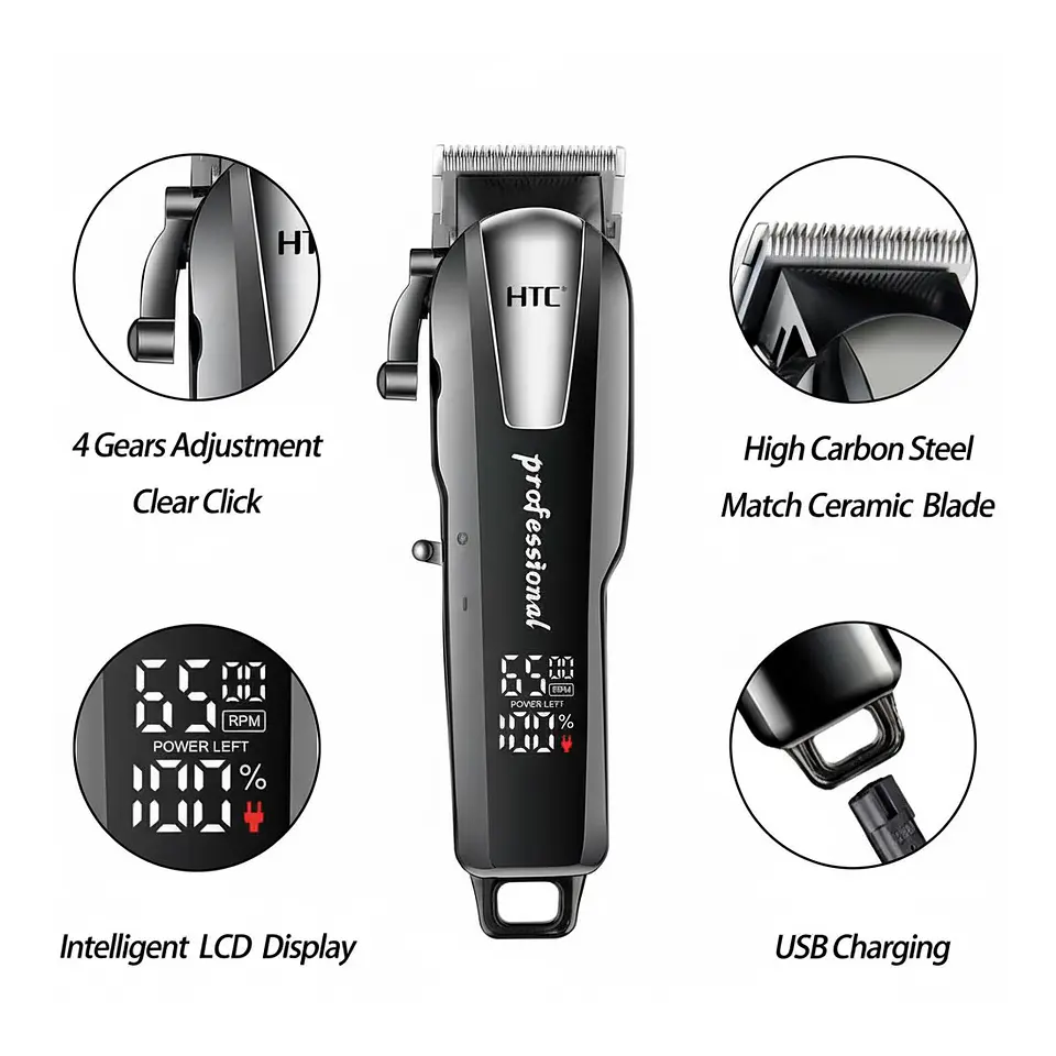 Cortadora De Pelo y Barba Inalámbrica HTC CT-8083 3