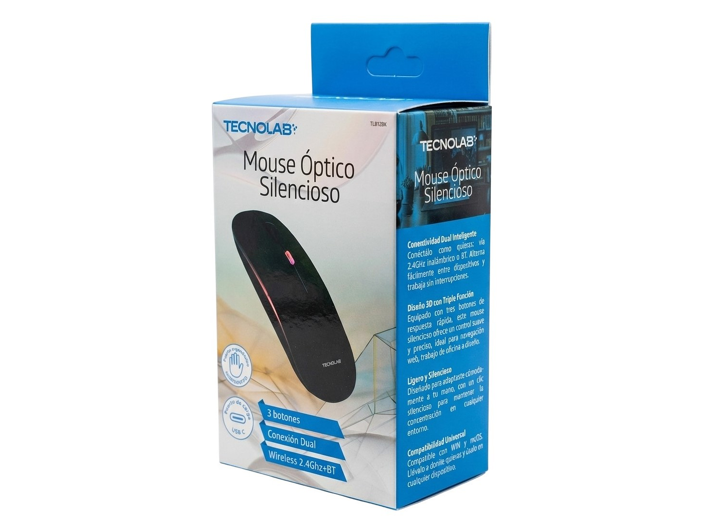 Mouse Inalámbrico Dual BT Tecnolab TL812BK 6