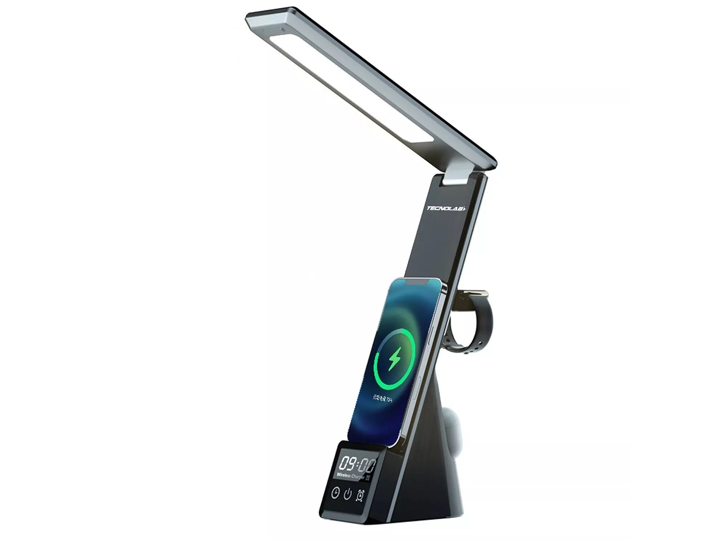 Lámpara Escritorio 4 en 1+ Cargador Inalámbrico Qi Tecnolab 1