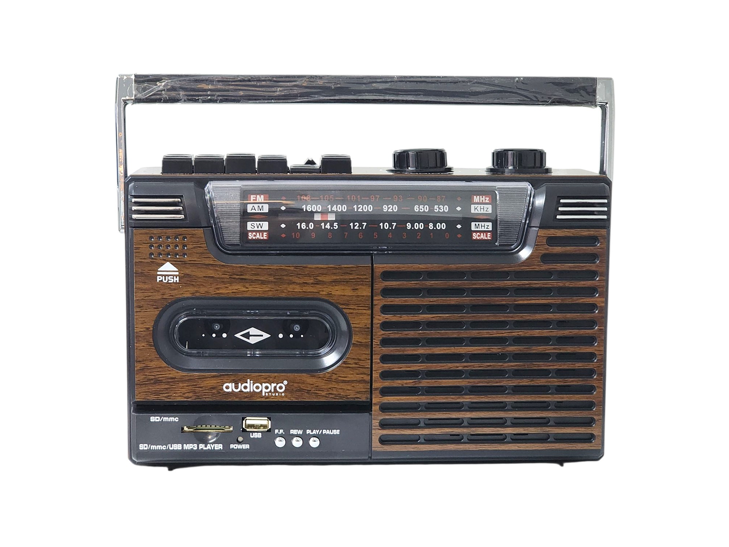 Radio Retro Portátil Cassette BT USB 20W AP02076 AudioPro 1