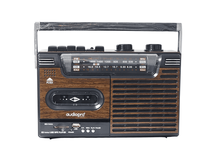 Radio Retro Portátil Cassette BT USB 20W AP02076 AudioPro 1