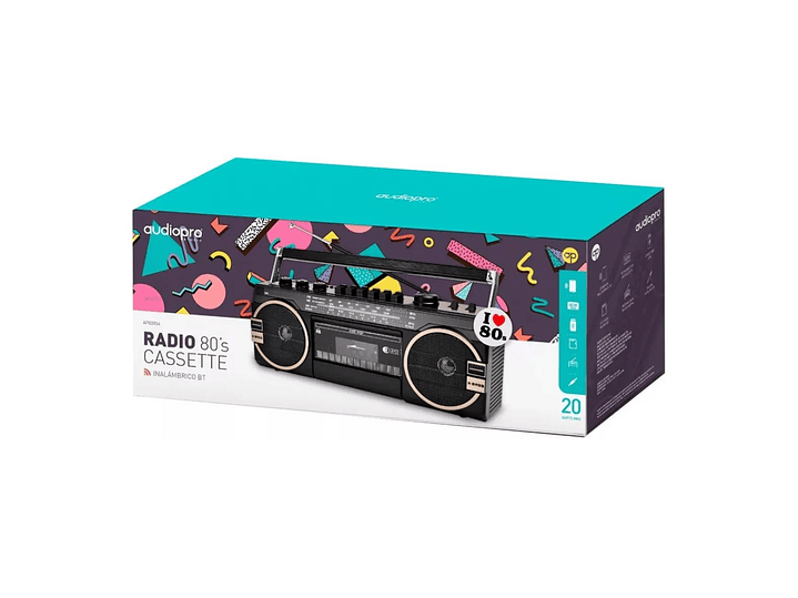 Radio Cassette 80s USB inalámbrico BT AP02054 Audio Pro 3