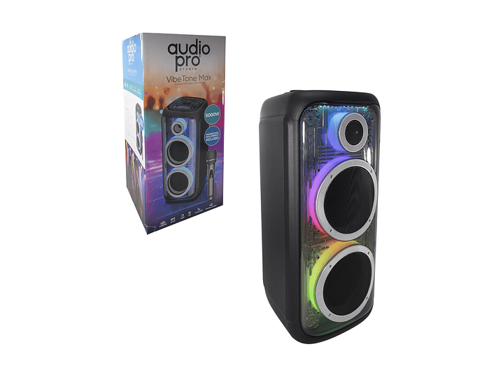 Parlante karaoke Vibe Tone Max AP02114 Led BT + Mic Audiopro 5000w 6