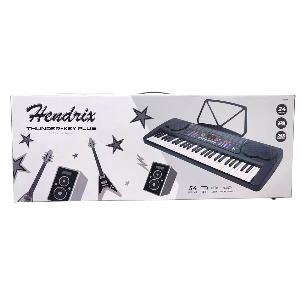 Teclado Elect Musical 54 teclas HX0084 + Micrófono Hendrix 6
