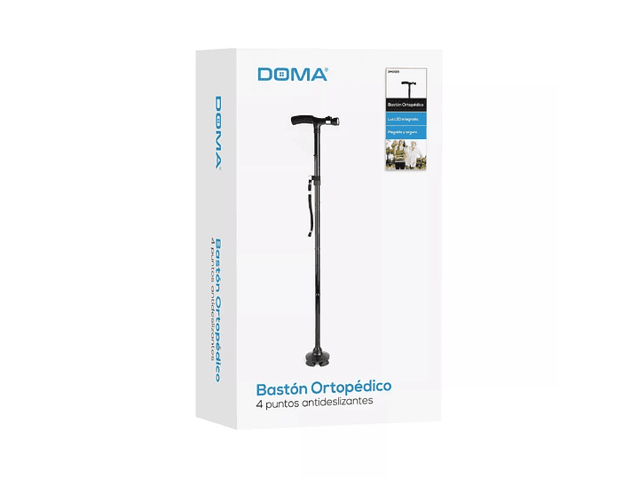 Bastón Ortopédico Plegable 4 Puntos con luz LED DM0023 Doma 5