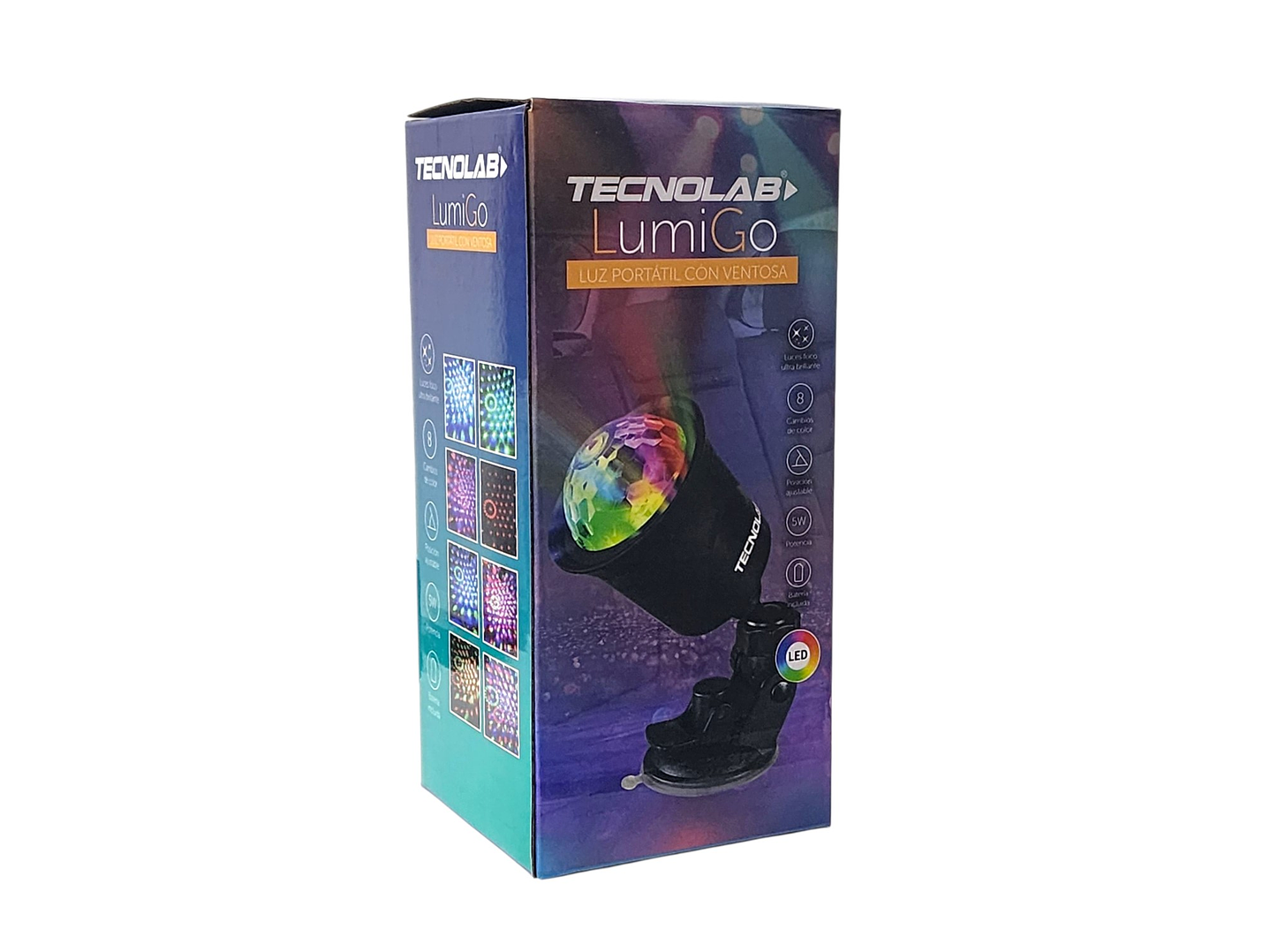Luz Led Portátil RGB Ventosa 8 Cambios de Luz TL774 Tecnolab 5