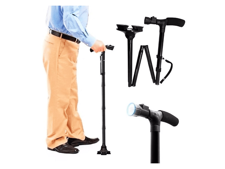 Bastón Ortopédico Plegable 4 Puntos con luz LED DM0023 Doma 9