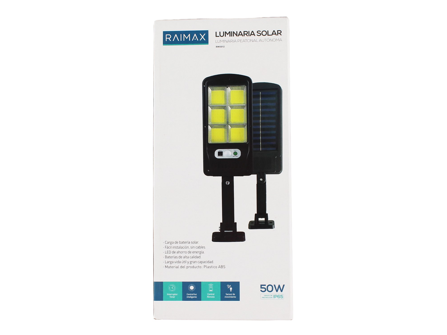 Foco Solar 50W con Sensor 6 Paneles LED IP65 RM0012 Raimax 2