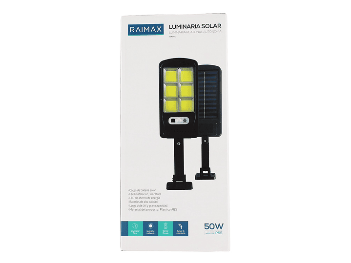 Foco Solar 50W con Sensor 6 Paneles LED IP65 RM0012 Raimax 2