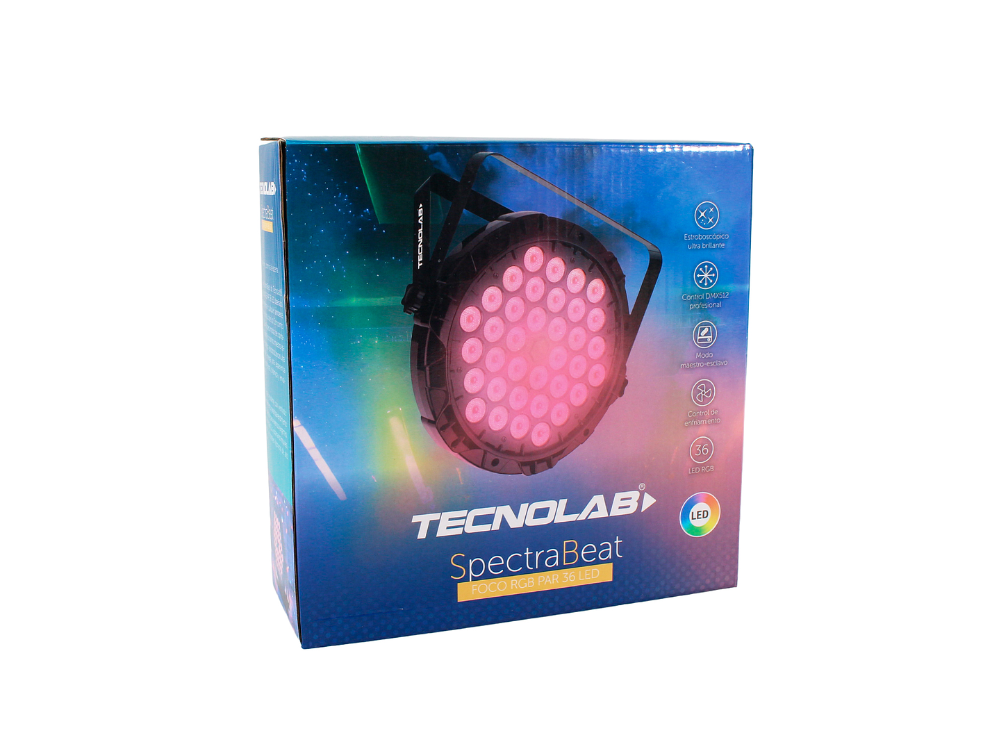 Foco RGB PAR 36 LED DMX512 Spectra Beat 60w TL771 Tecnolab 6