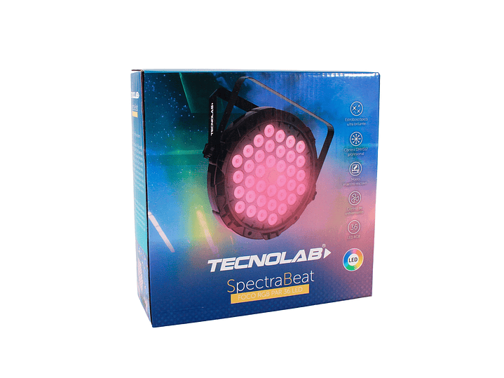 Foco RGB PAR 36 LED DMX512 Spectra Beat 60w TL771 Tecnolab 6