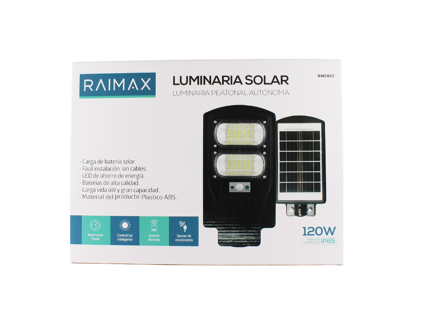 Foco Solar 120W LED IP65 con Sensor y Control RM0002 Raimax 2