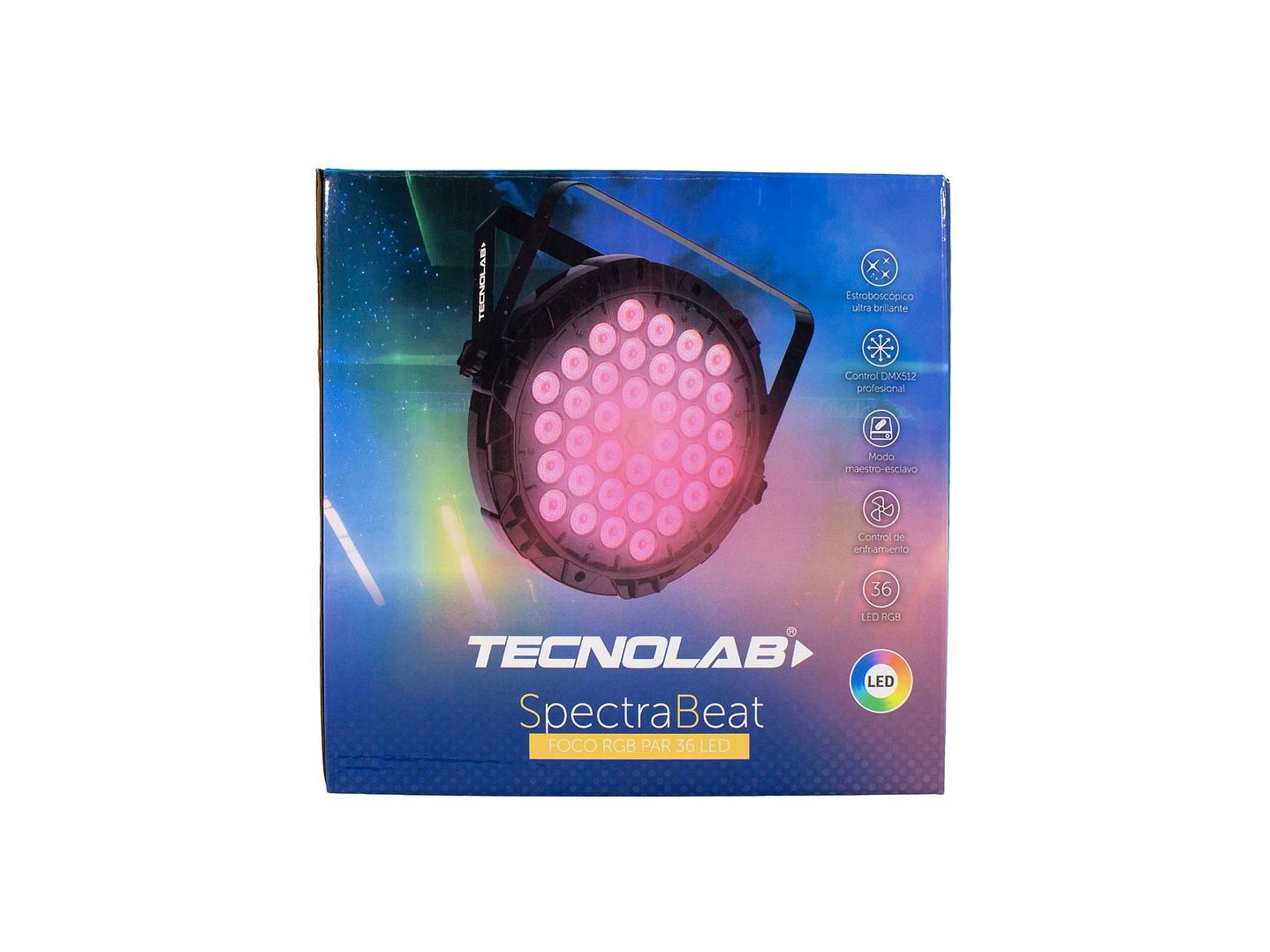 Foco RGB PAR 36 LED DMX512 Spectra Beat 60w TL771 Tecnolab 7