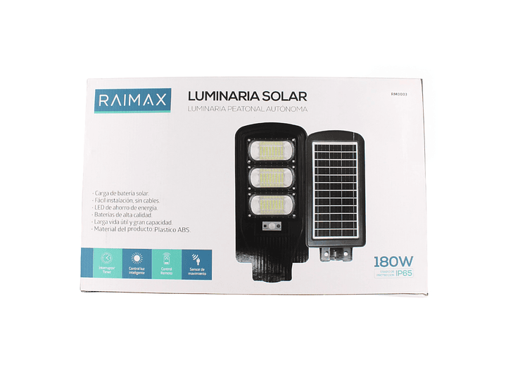 Foco Solar 180W LED IP65 con Sensor y Control RM0003 Raimax 2