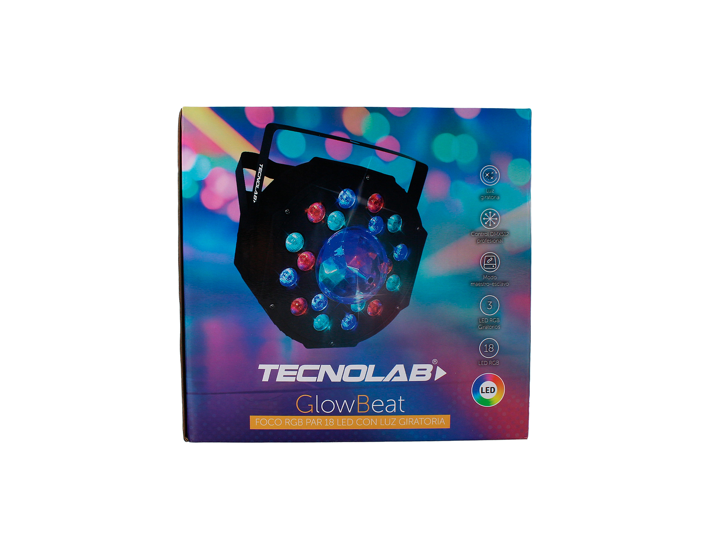 Foco LED RGB PAR 18 GlowBeat DMX512 TL773 Tecnolab 7