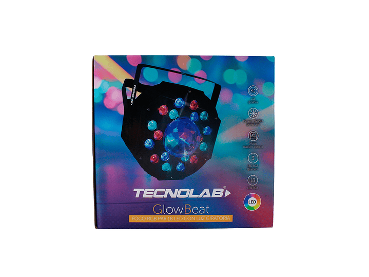 Foco LED RGB PAR 18 GlowBeat DMX512 TL773 Tecnolab 7