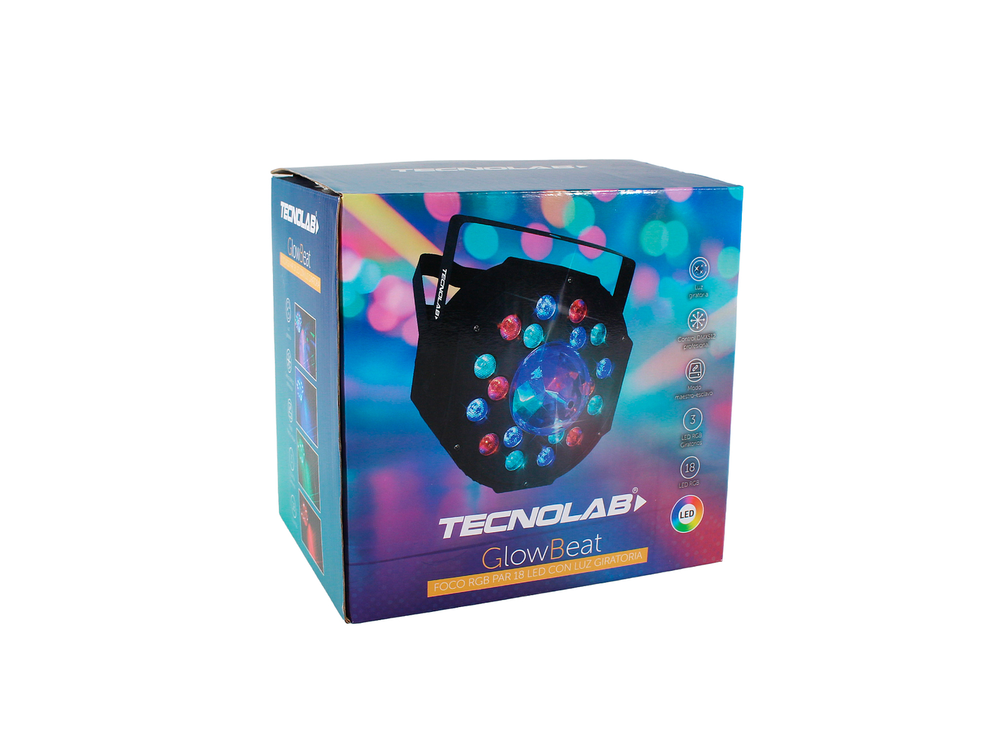 Foco LED RGB PAR 18 GlowBeat DMX512 TL773 Tecnolab 8