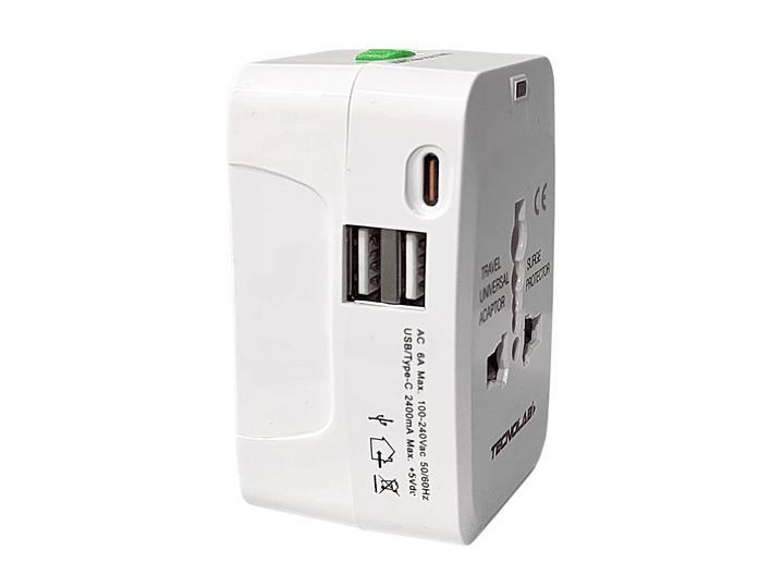 Adaptador Enchufe Universal Viaje VoltWorld TL777 Tecnolab 4