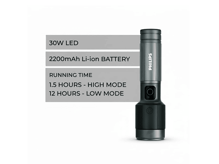 Linterna LED Recargable 30W 1450lm SFL5141 Philips 2
