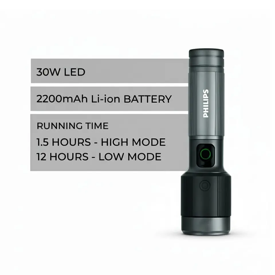 Linterna LED Recargable 30W 1450lm SFL5141 Philips 2