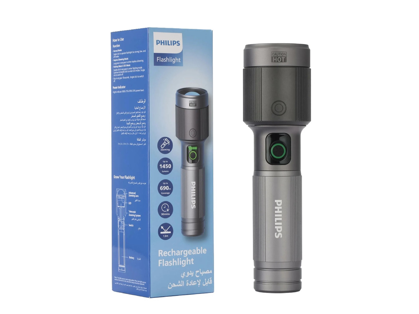 Linterna LED Recargable 30W 1450lm SFL5141 Philips 6