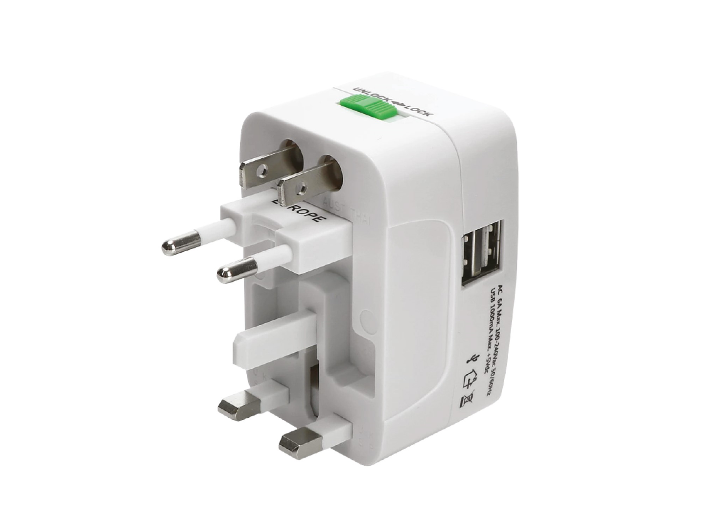 Adaptador Universal De Viaje Voltrek Plus Tl356 Tecnolab 2