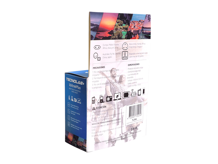 Adaptador Universal De Viaje Voltrek Plus Tl356 Tecnolab 4