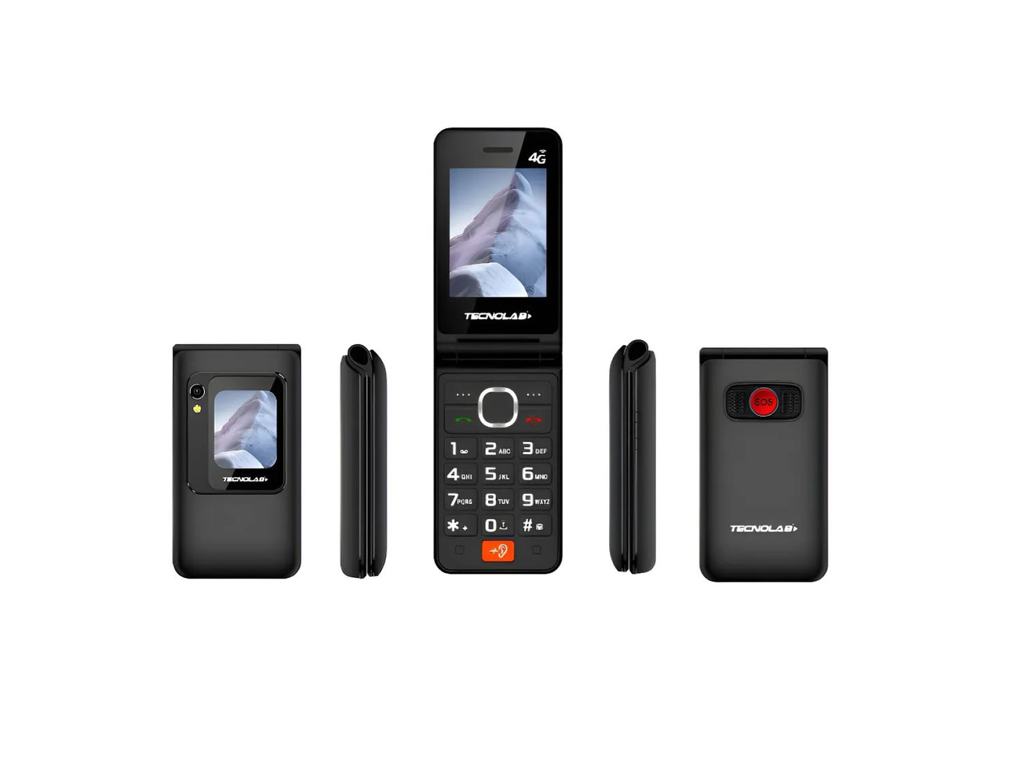 Celular Senior 4G Doble Pantalla BT TL705BK Tecnolab Negro 3