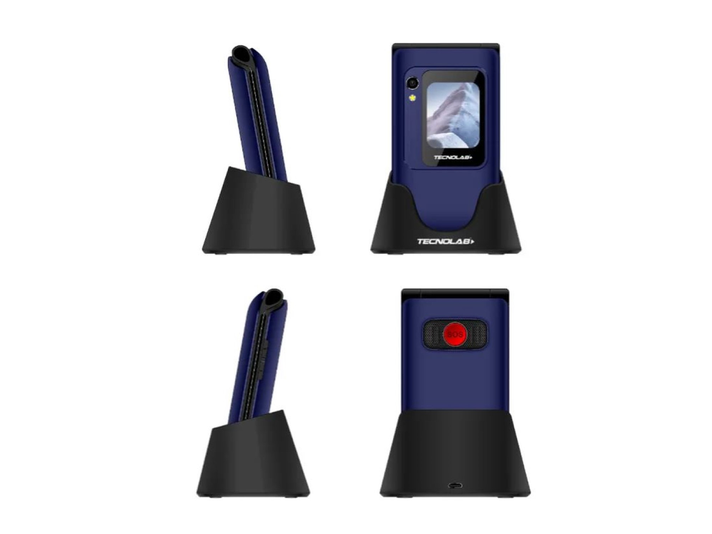 Celular Senior 4G Doble Pantalla BT TL705BL Tecnolab Azul 2