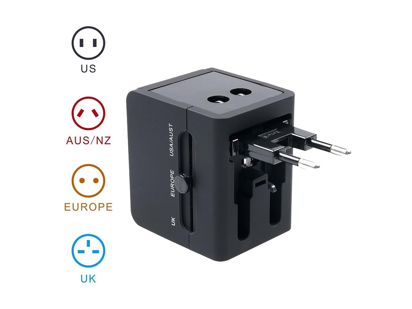 Adaptador Universal De Viaje 2 Usb ProAdaptor TL354 Tecnolab 7