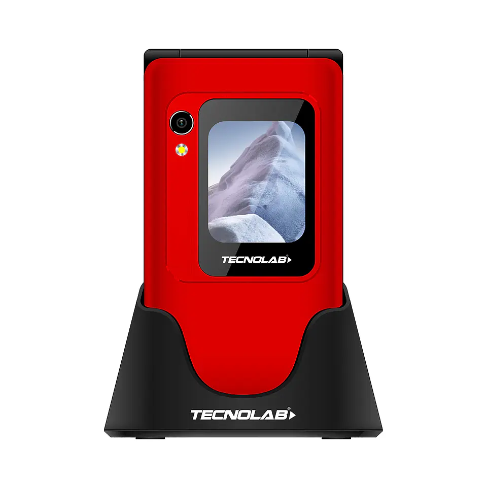 Celular Senior 4G Doble Pantalla BT TL705R Tecnolab Rojo 1