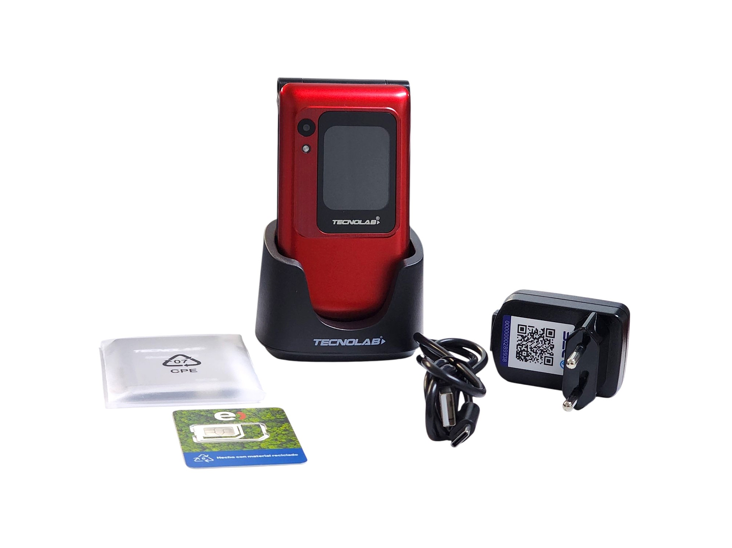 Celular Senior 4G Doble Pantalla BT TL705R Tecnolab Rojo 3