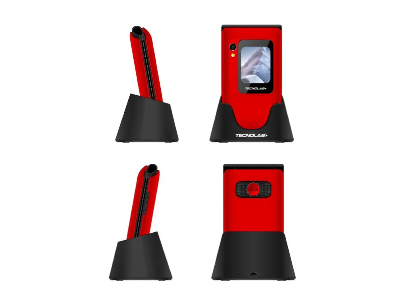 Celular Senior 4G Doble Pantalla BT TL705R Tecnolab Rojo 4