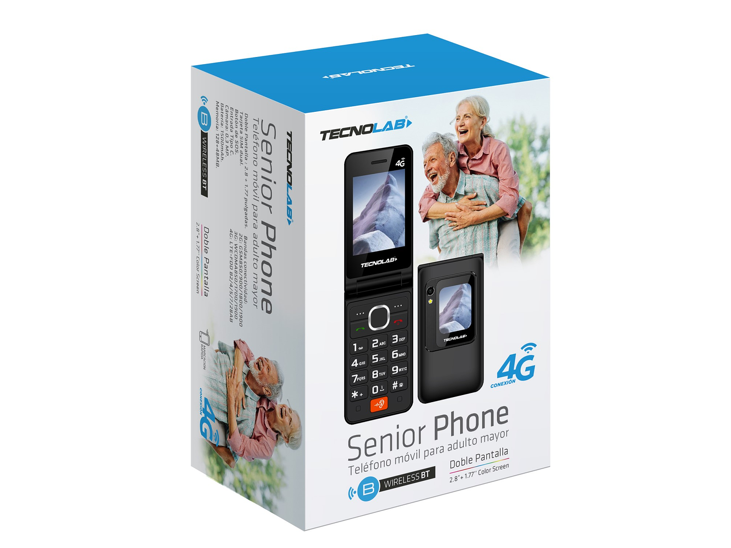 Celular Senior 4G Doble Pantalla BT TL705BK Tecnolab Negro 7