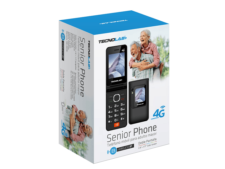 Celular Senior 4G Doble Pantalla BT TL705BK Tecnolab Negro 7