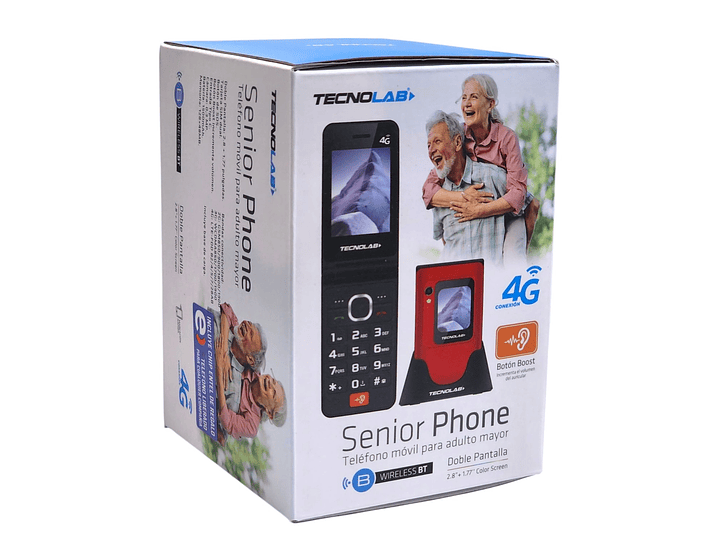 Celular Senior 4G Doble Pantalla BT TL705R Tecnolab Rojo 7