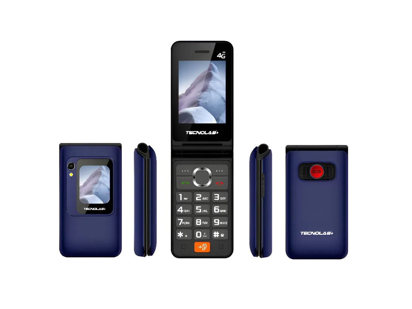 Celular Senior 4G Doble Pantalla BT TL705BL Tecnolab Azul 8