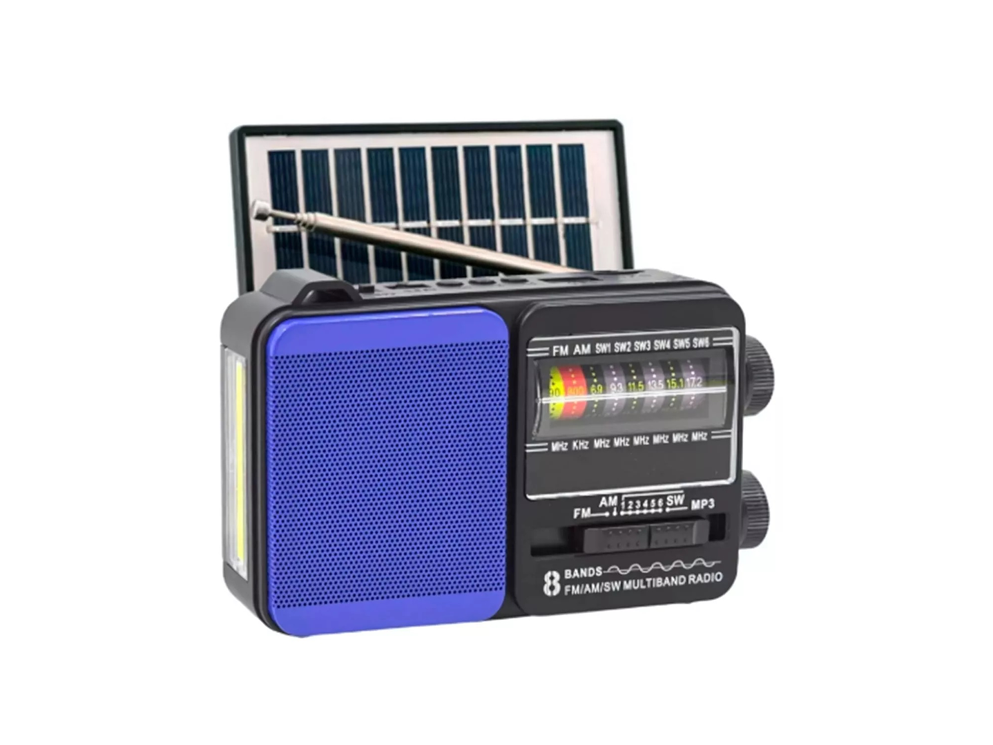 Radio Portátil Solar AM FM SW LED 15W TL653BL Tecnolab Azul 1
