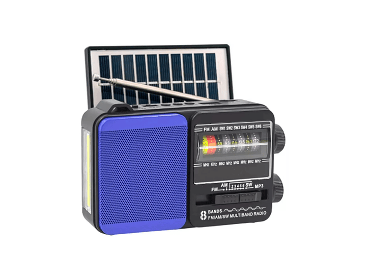 Radio Portátil Solar AM FM SW LED 15W TL653BL Tecnolab Azul 1