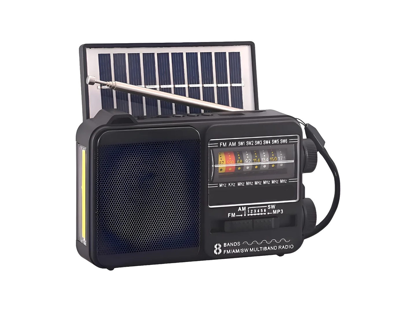 Radio Portátil Solar AM FM SW LED 15W TL653BK Tecnolab Negro 1