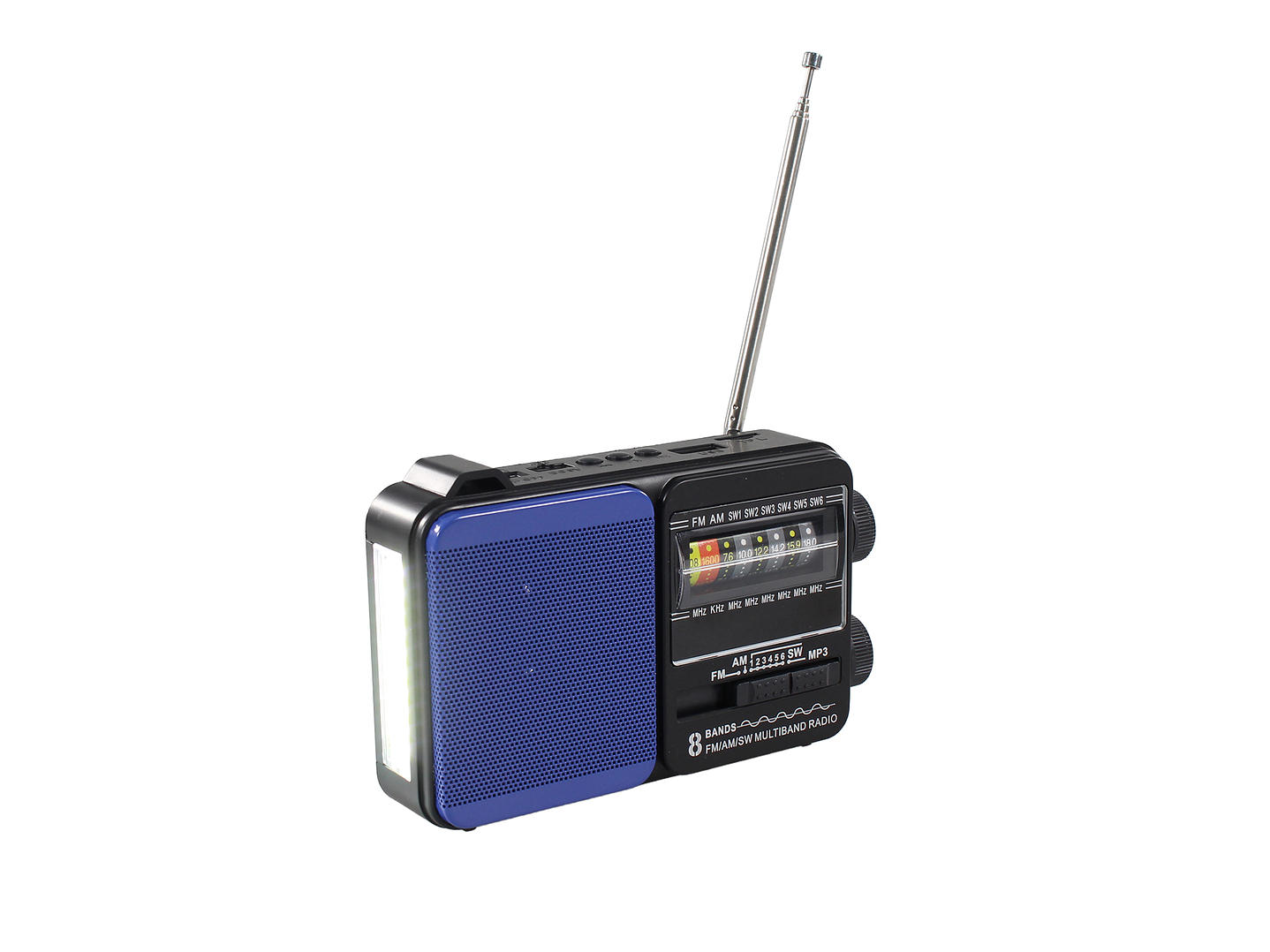 Radio Portátil Solar AM FM SW LED 15W TL653BL Tecnolab Azul 3