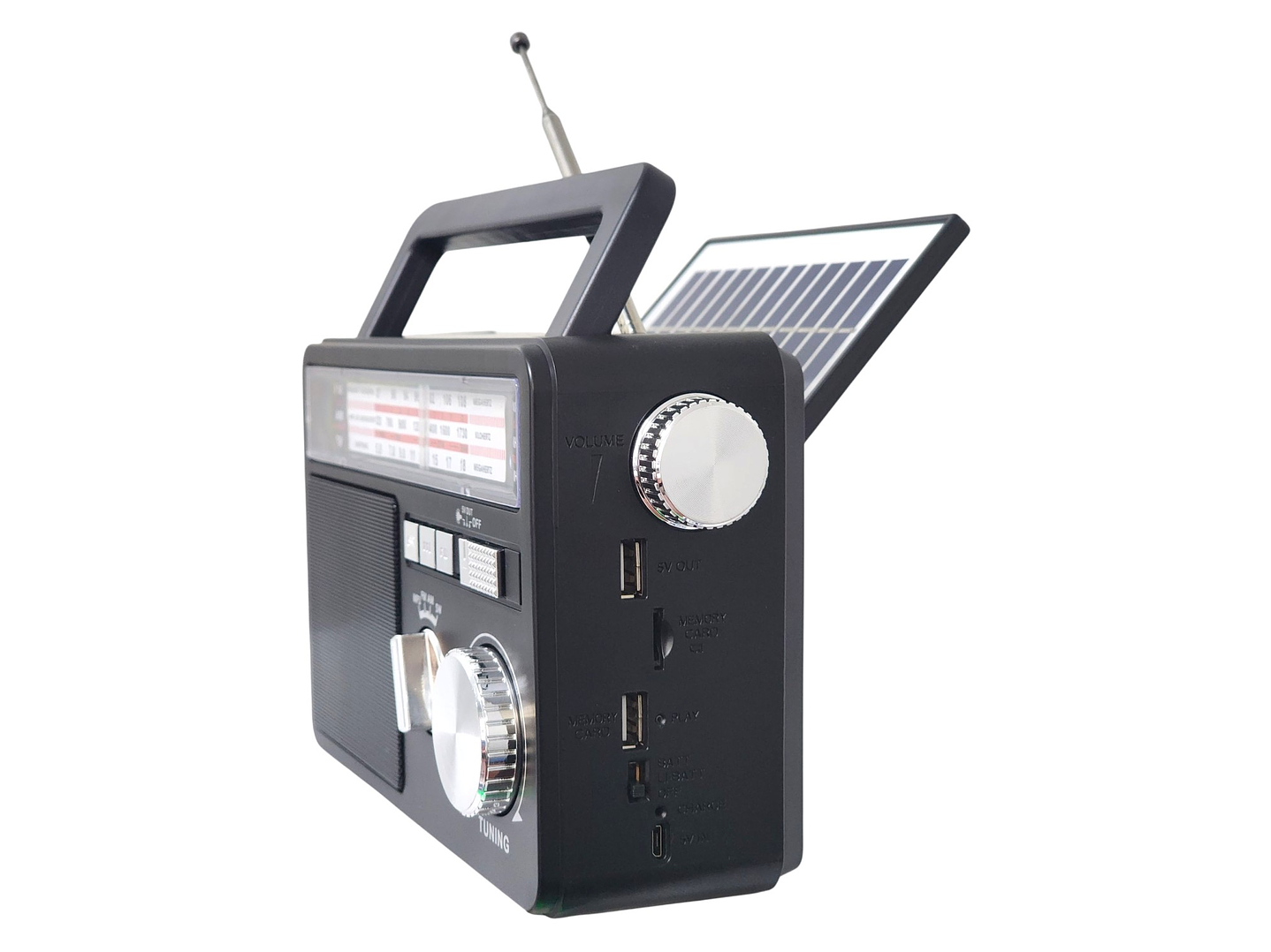 Radio Portátil Solar BT USB LED PowerSun TL637 Tecnolab 2