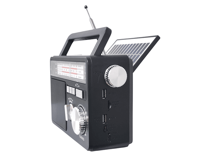 Radio Portátil Solar BT USB LED PowerSun TL637 Tecnolab 2