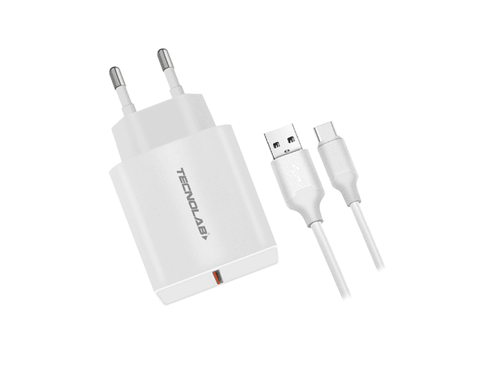 Cargador Rápido QC 3.0 + Cable USB a USB-C TL046W Tecnolab 1