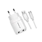 Cargador Pared 2 puertos USB + Cable USB-C TL044W Tecnolab - Miniatura 1