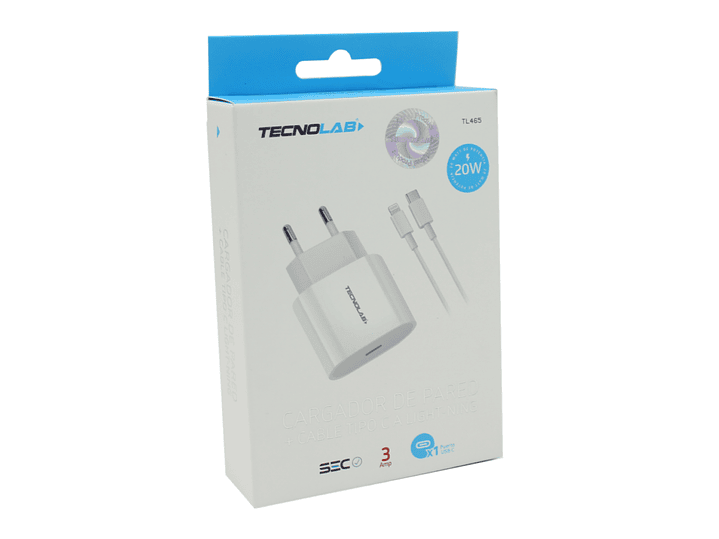 Cargador de Pared 20W + Cable USB-C a LTNG TL465 Tecnolab 4