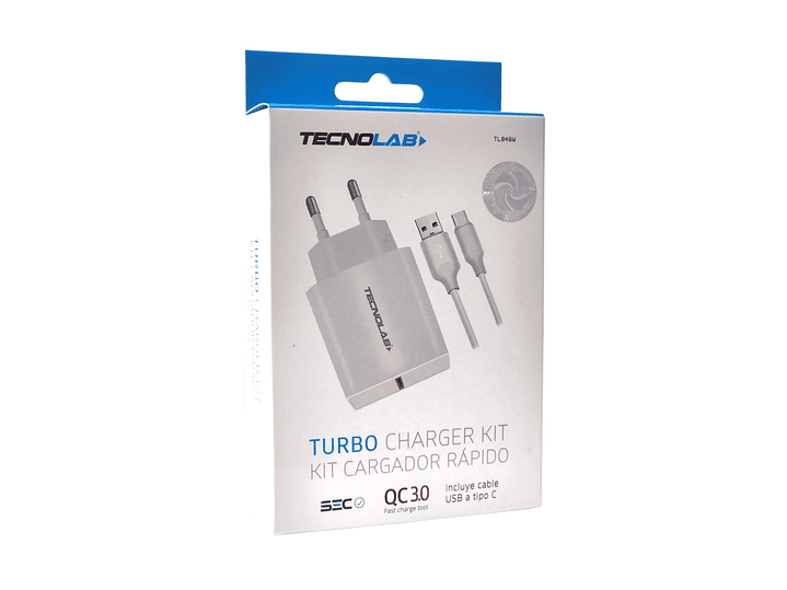Cargador Rápido QC 3.0 + Cable USB a USB-C TL046W Tecnolab 4