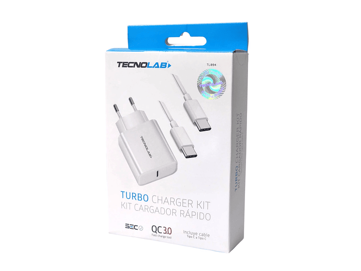 Cargador Rápido 3.0 18W + Cable USB-C a USB-C TL094 Tecnolab 2