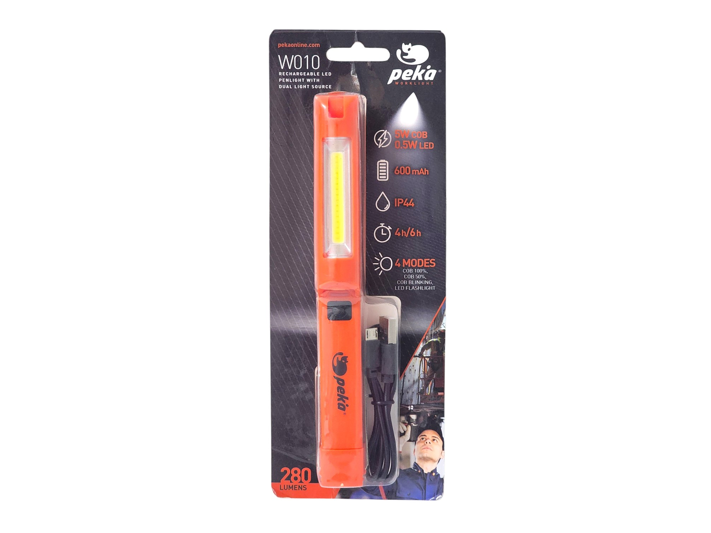 Linterna Lápiz Recargable Doble Luz Magnética W010 Peka 8